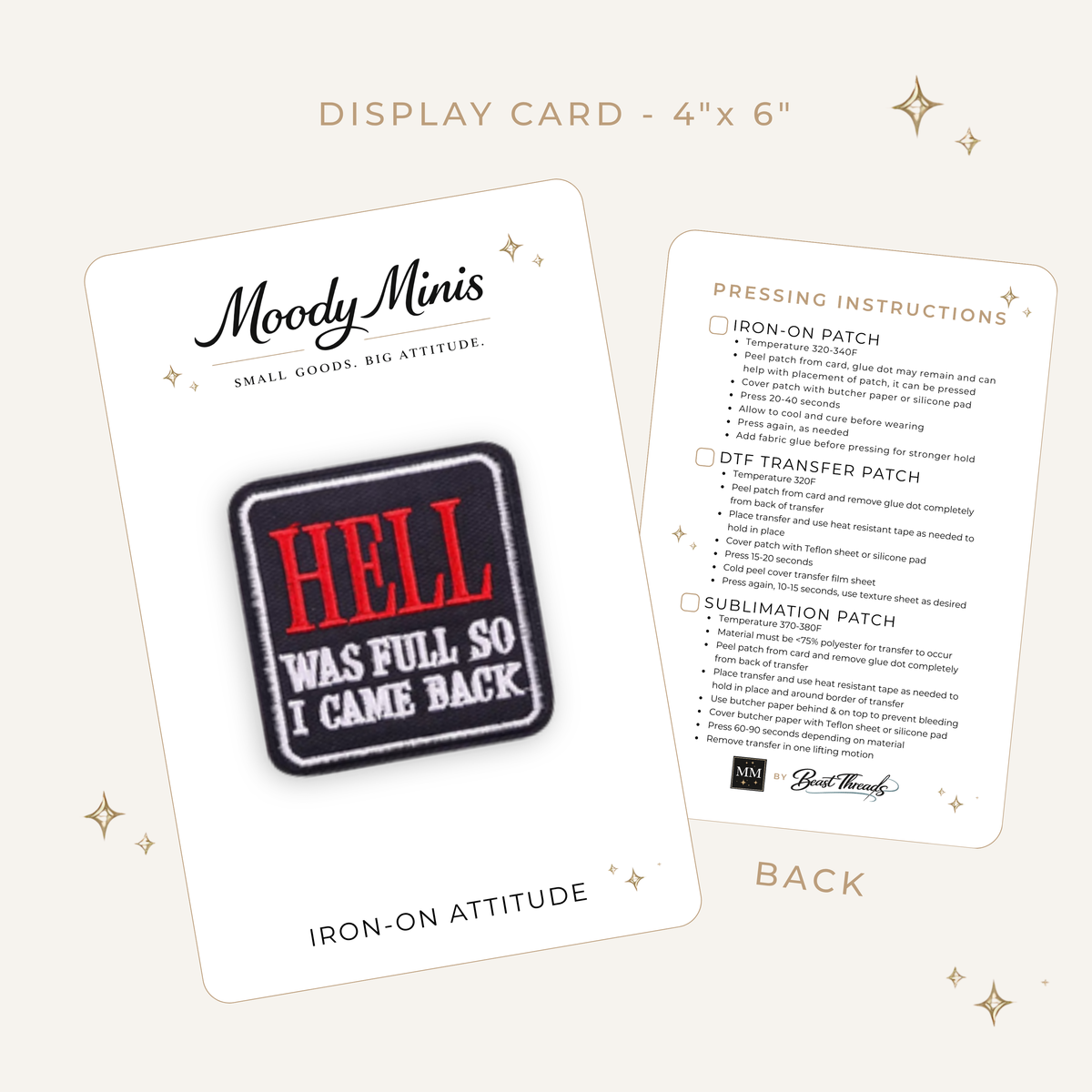 Hell Was Full Embroidered Patch- RTS