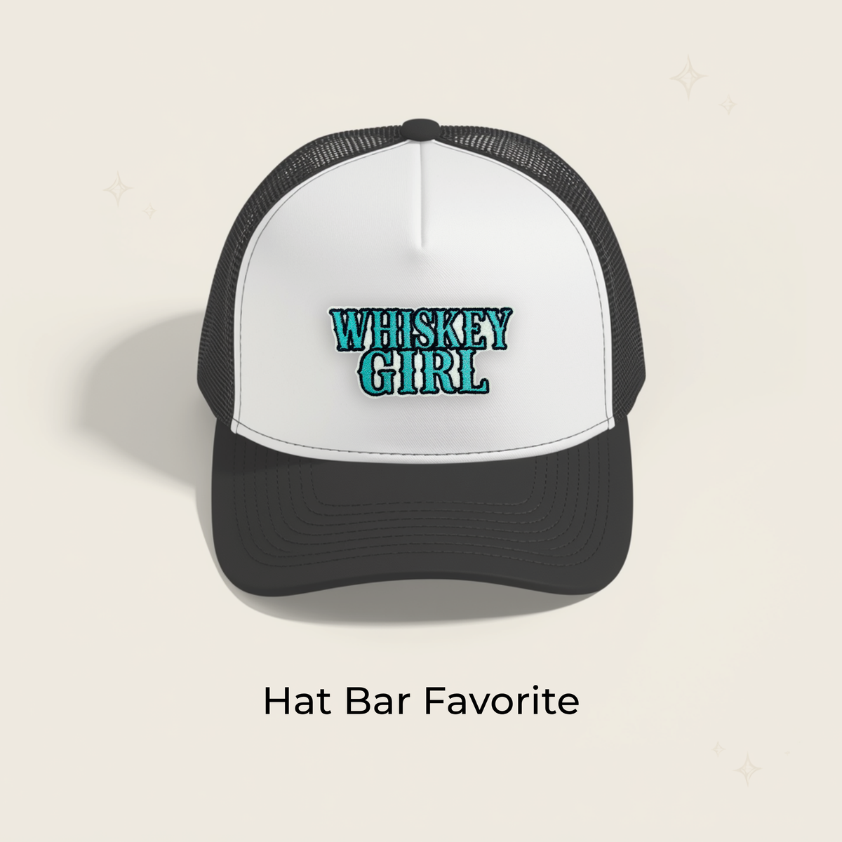 Whiskey Girl Turquoise Embroidered Patch