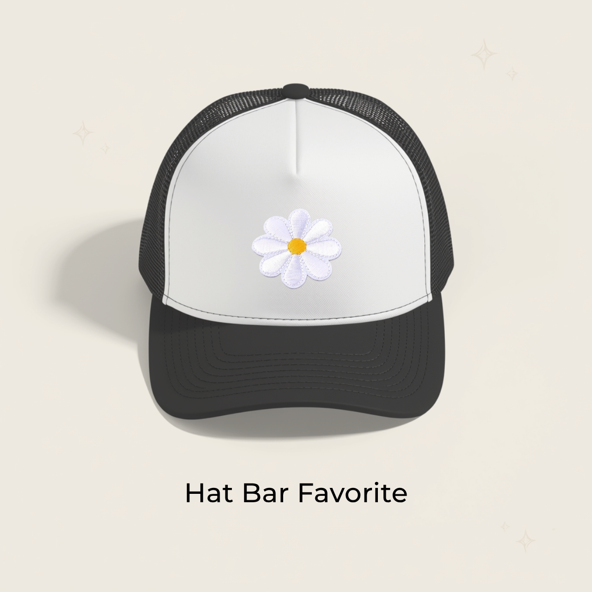 White Daisy Embroidered Patch - RTS