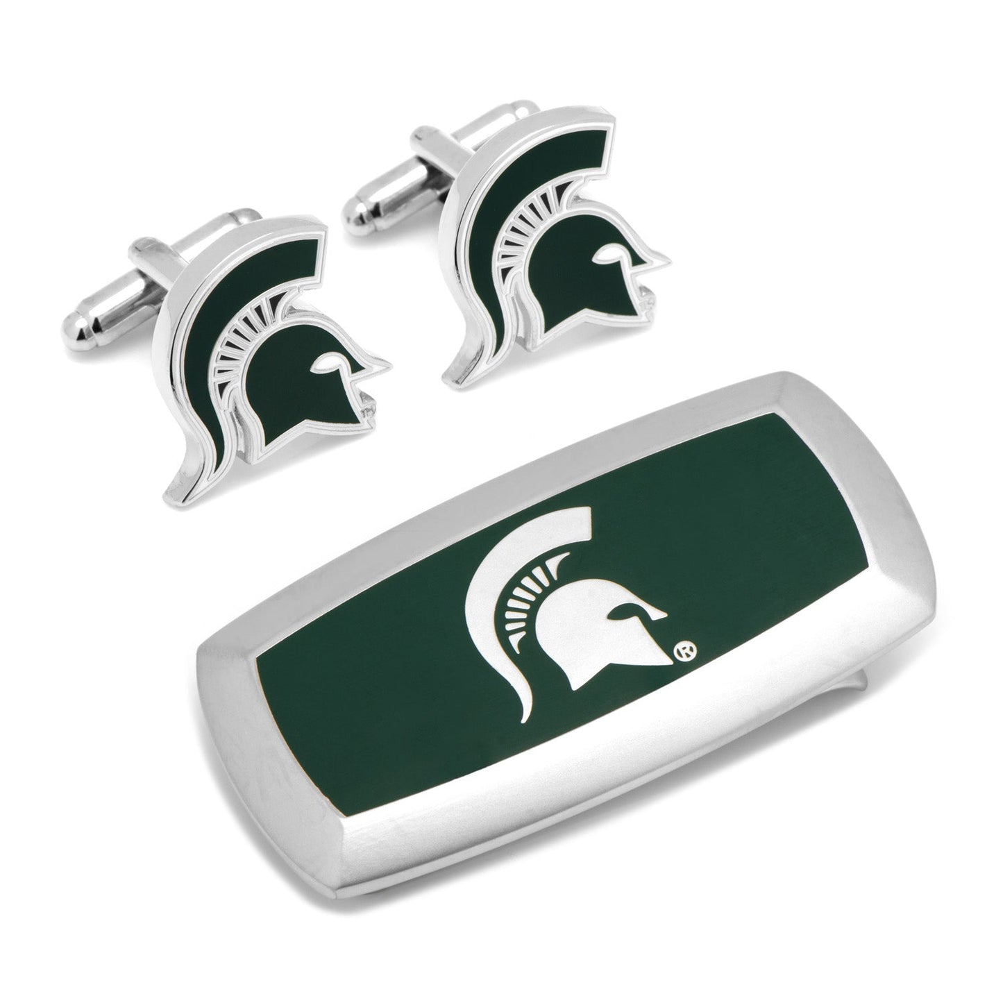 Michigan State Spartans Cufflinks and Cushion Money Clip Set