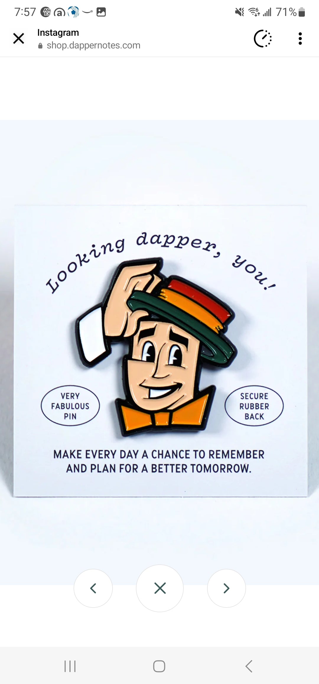 Dapper Notes Mascot Pin