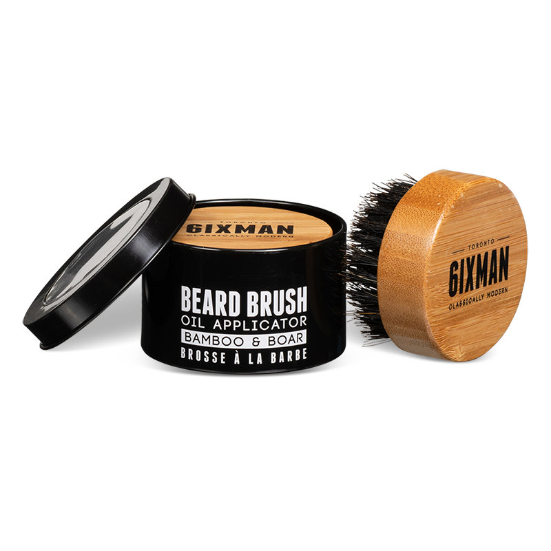 "6IXMAN" Bamboo & Boar Beard Brush + Travel Tin