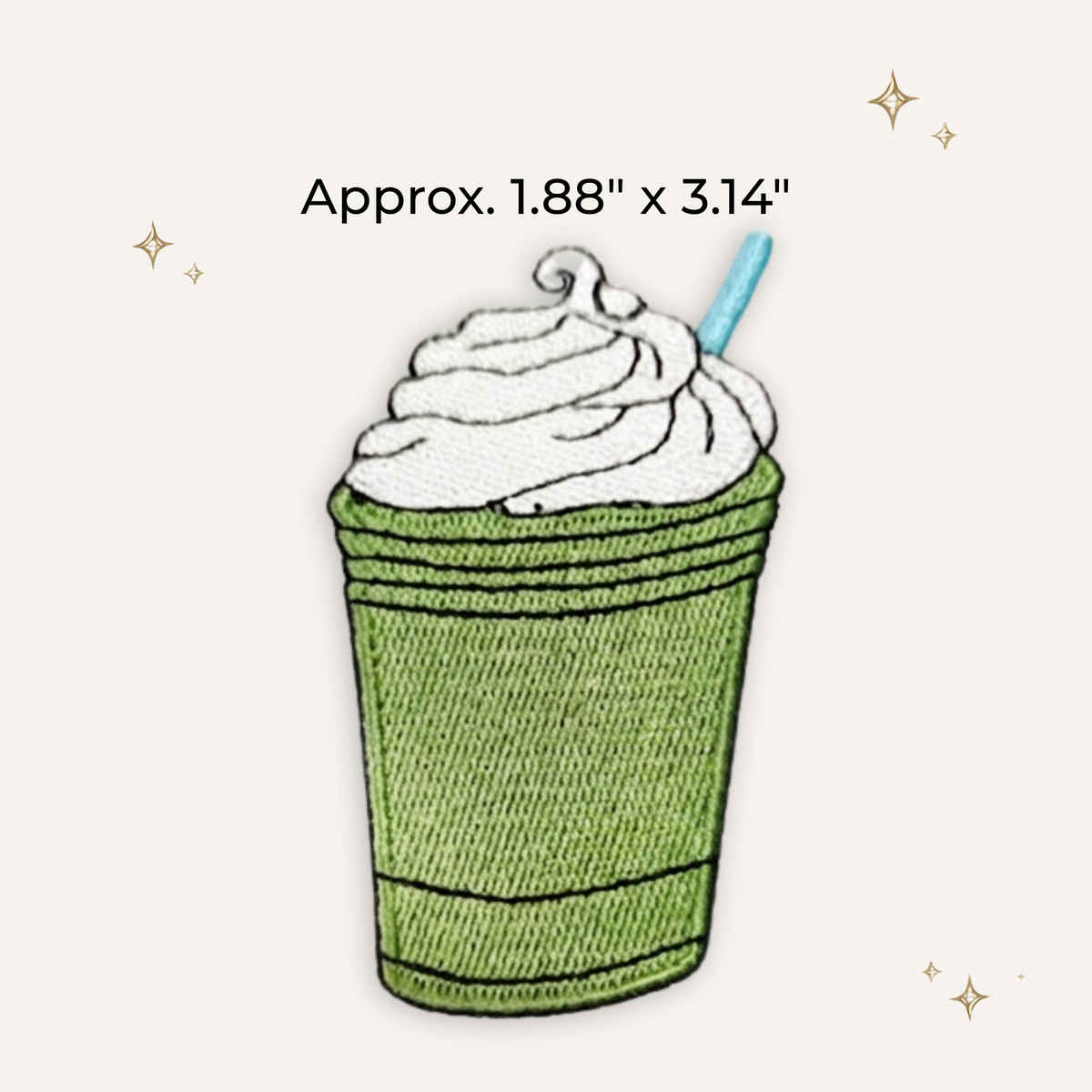 Matcha Latte Embroidered Patch