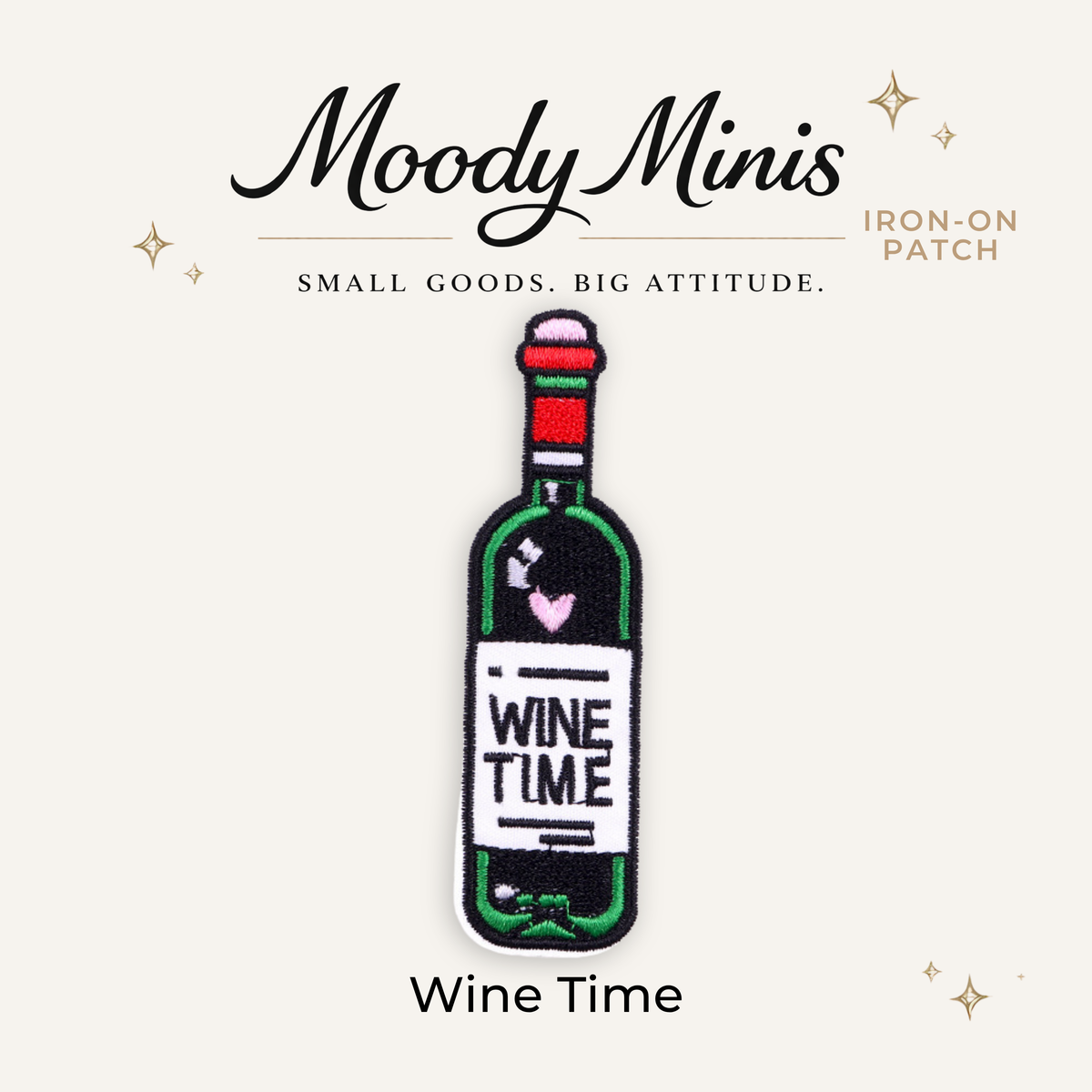 Wine Time Embroidered Patch- RTS