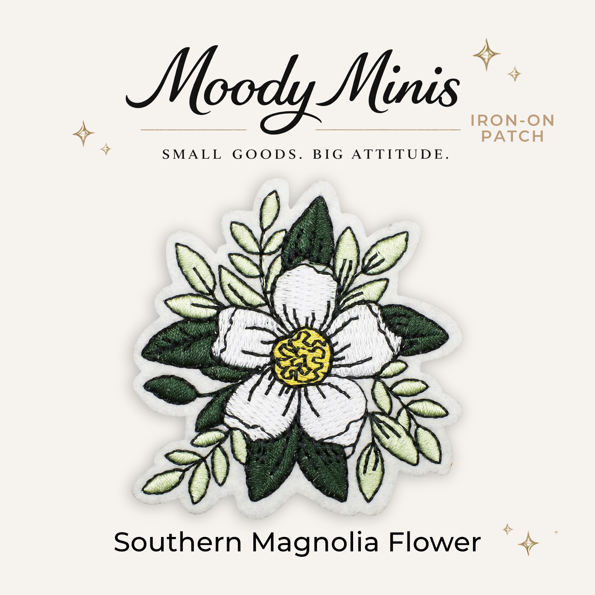 Southern Magnolia Flower Embroidered Patch