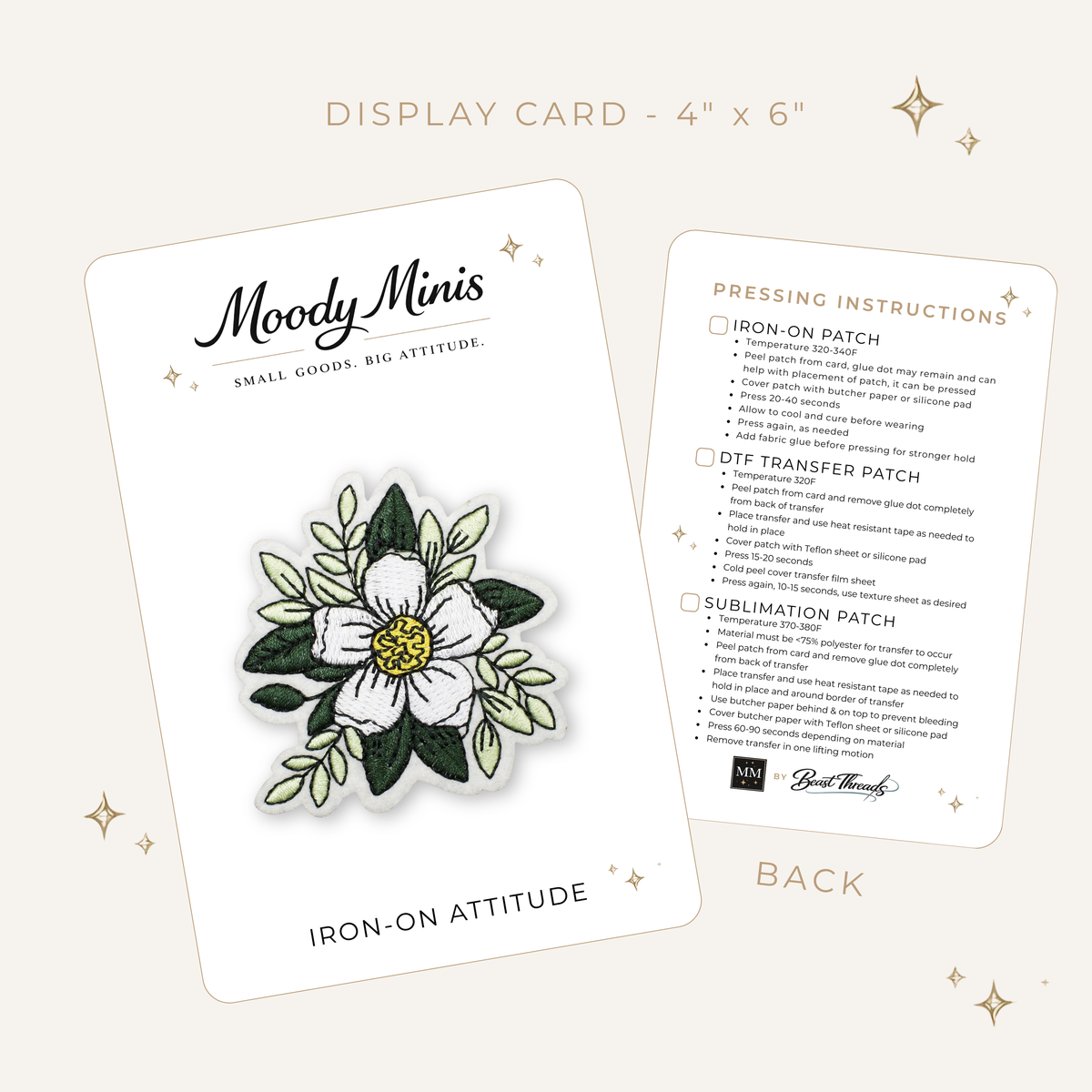 Southern Magnolia Flower Embroidered Patch