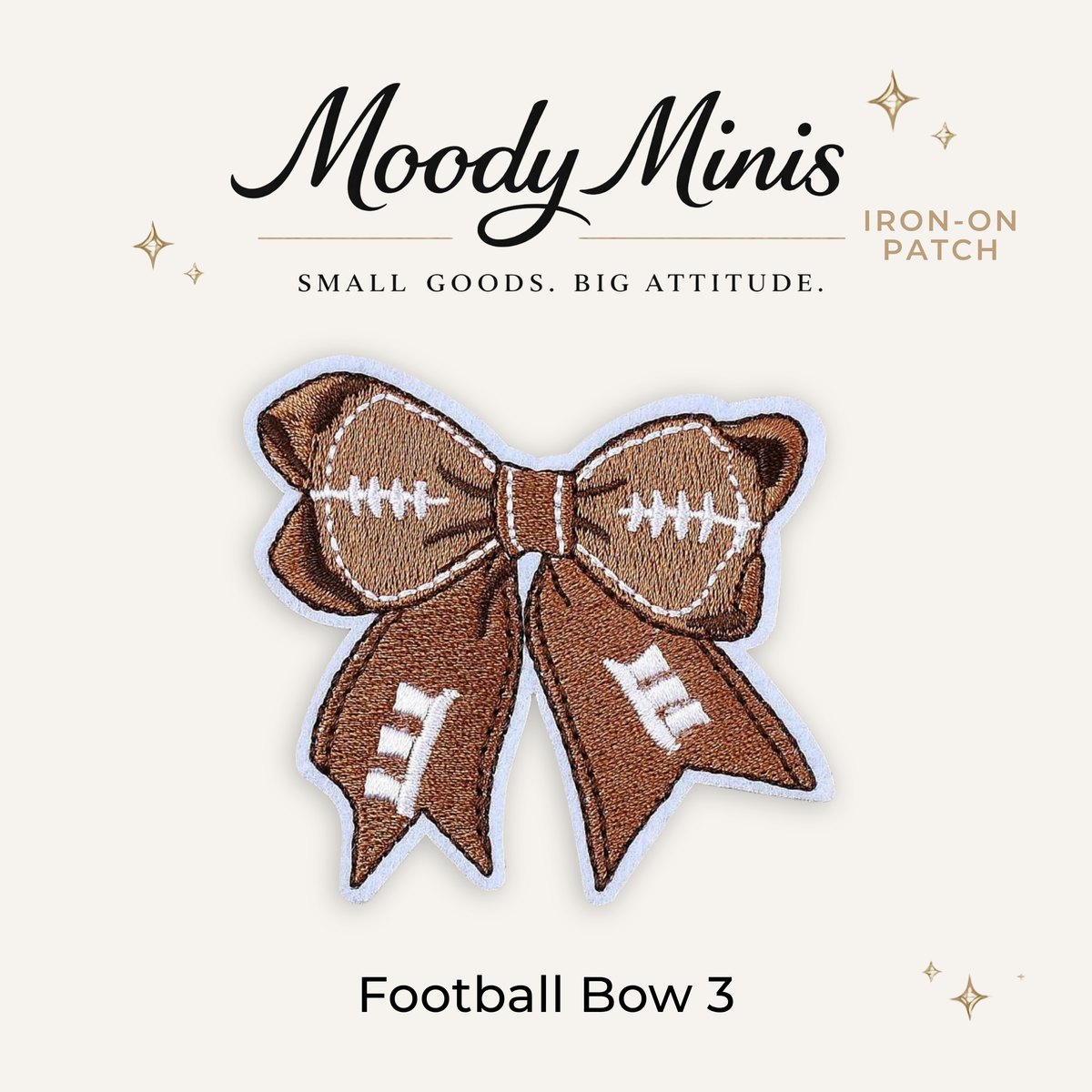 Football Bow 3 Embroidered Patch
